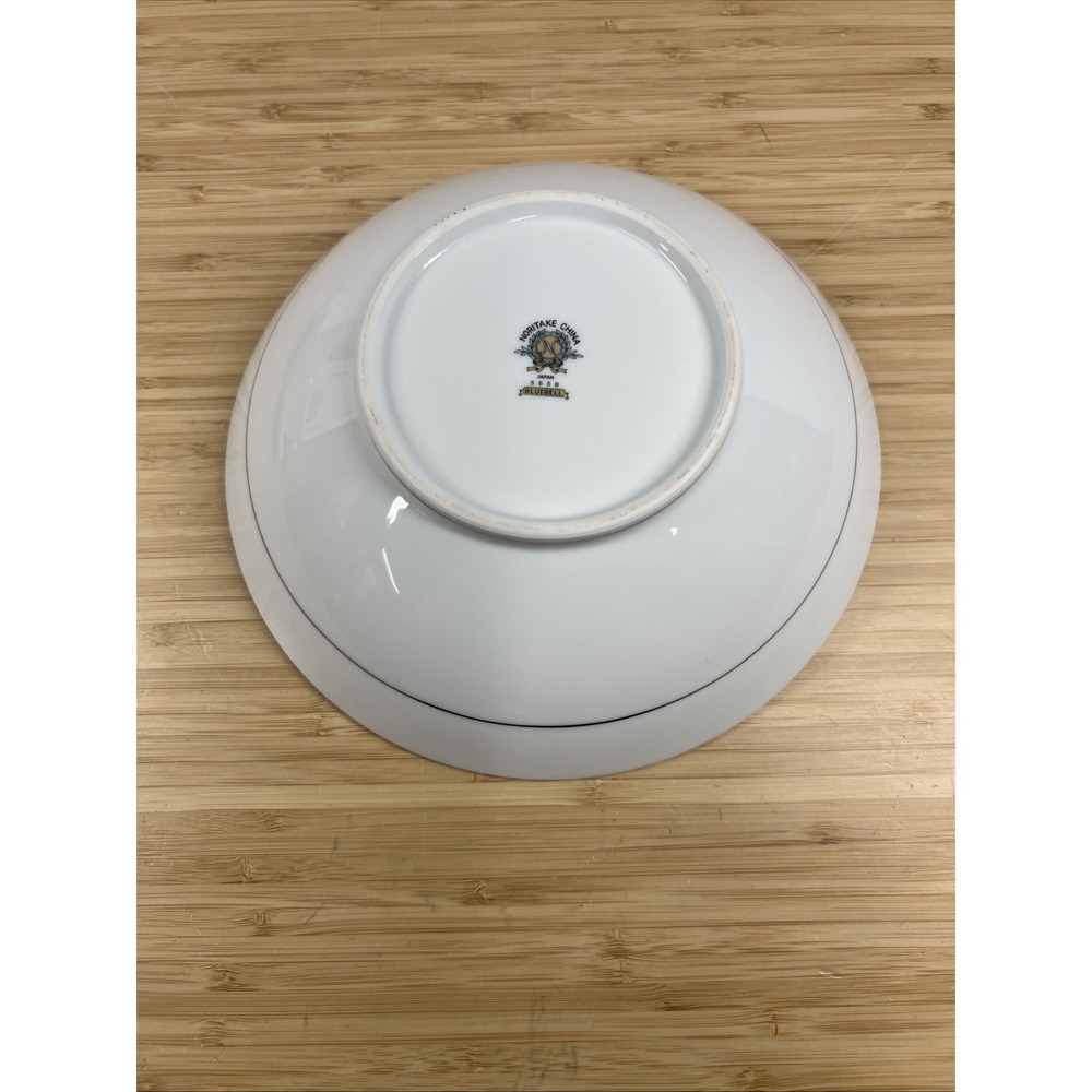 Noritake‎ Bluebell 5558 9" Round Serving Bowl Japan Blue Rim Platinum Trim - Picture 4 of 7